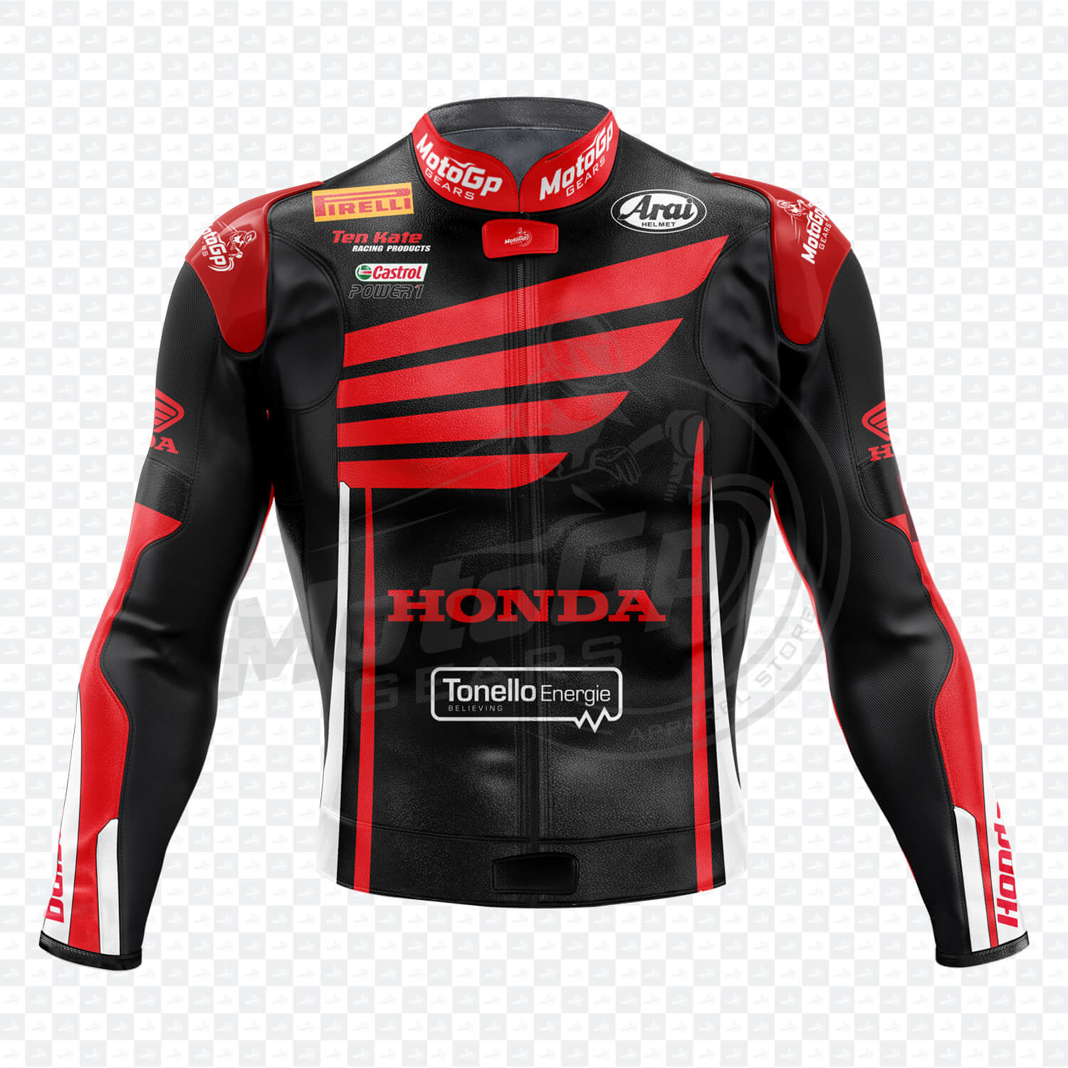 NICKY-HAYDEN-HONDA-2015-FULL-BODY-BIKER-JACKET-HONDA-WSBK.jpg Honda Nicky Hayden 2015 Black Jacket - Image 1