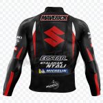 Suzuki Maverick Vinale 2016 Black Leather Jacket - Image 2