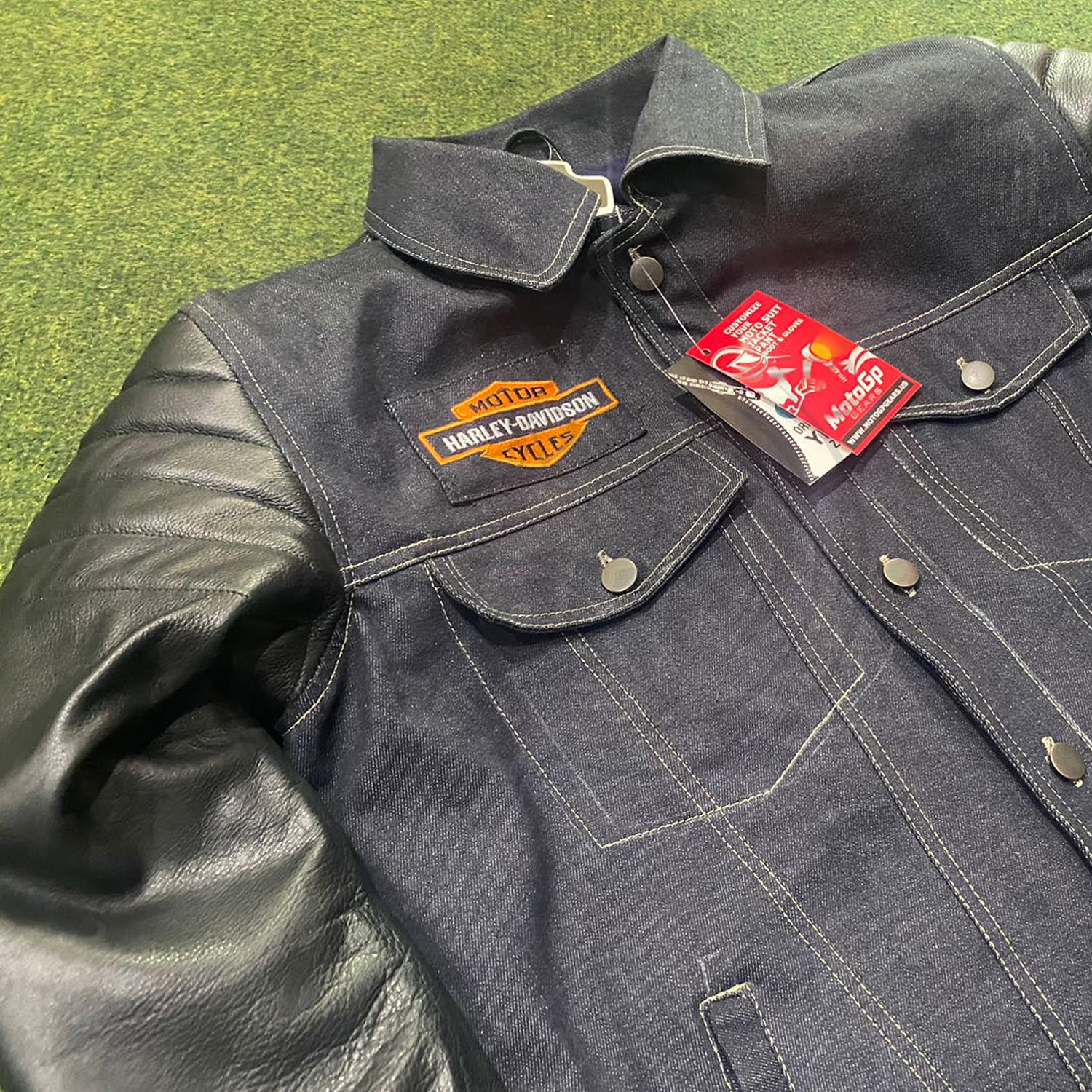 navy blue denim jacket