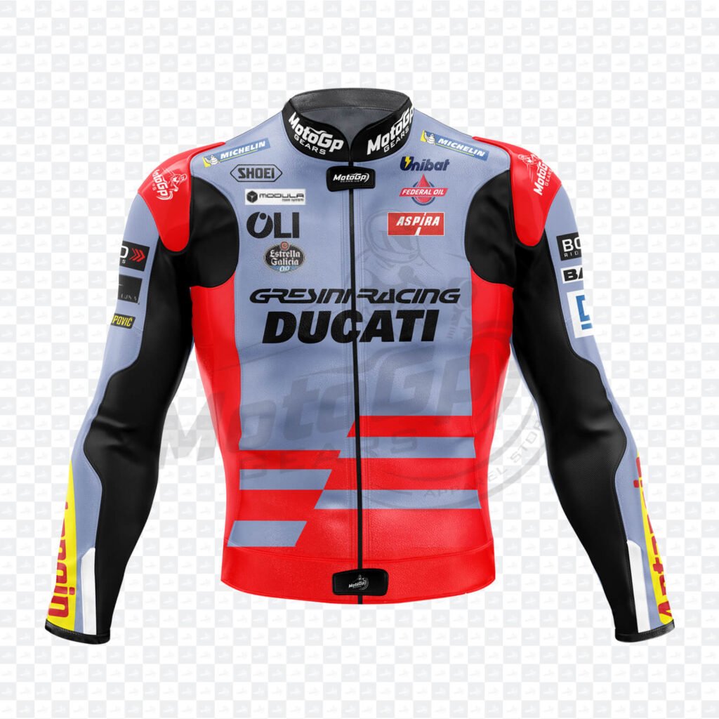 Shop the Stylish Alex Marquez MotoGP 2023 Team Gresini Ducati Racing Jacket | MotoGP Gears USA