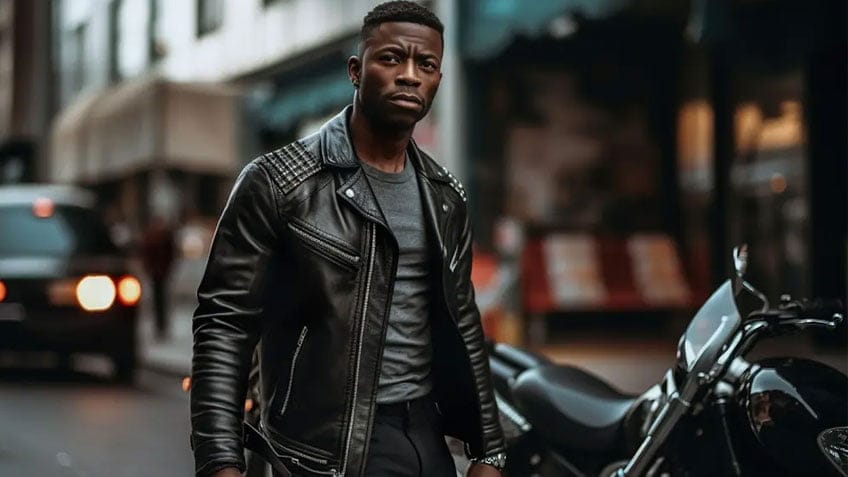 Men's Black Leather Racing Jackets