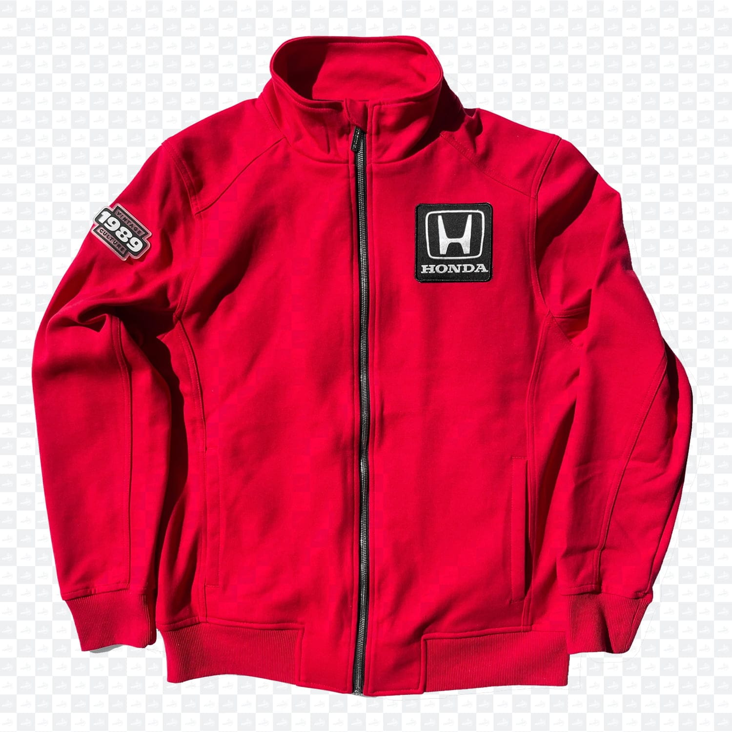 1989-Honda-Grand-Prix-Racing-Team-Zipper-Jacket 1989 Honda Grand Prix Racing Team Red Zipper Jacket - Image 1
