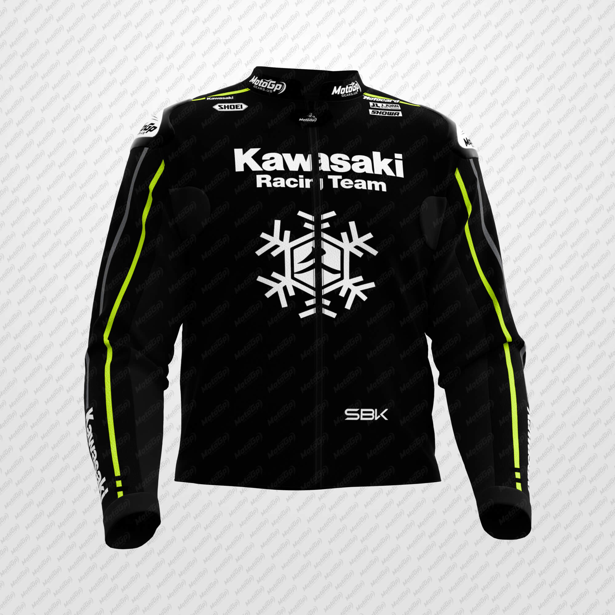 Axel-Bassani-Kawasaki-Winter-Test-2024-Race-jacket Axel Bassani Kawasaki Racing Black Leather Jacket - Image 1