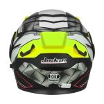 JIEKAI JK-902 Fluorescent Green Neon Dual Visor Helmet – DOT Approved with Built-In Spoiler & Red Line Accents - Image 4
