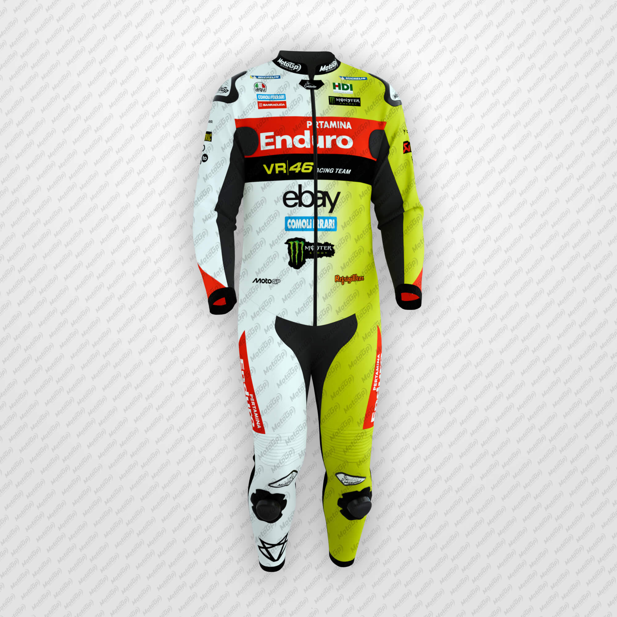 Fabio-Di-Giannantonio-VR46-Team-2025-suit Fabio Di Giannantonio VR46 Team Ducati 2025 Motorcycle Suit - Image 1
