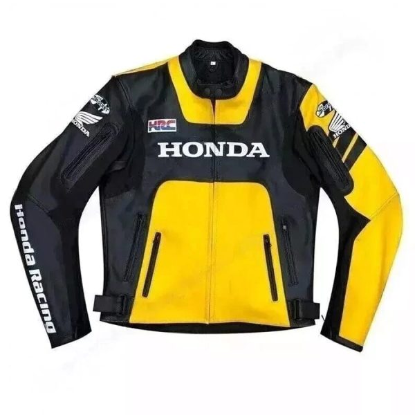 Honda Black Yellow Motorcycle Racing Jackets