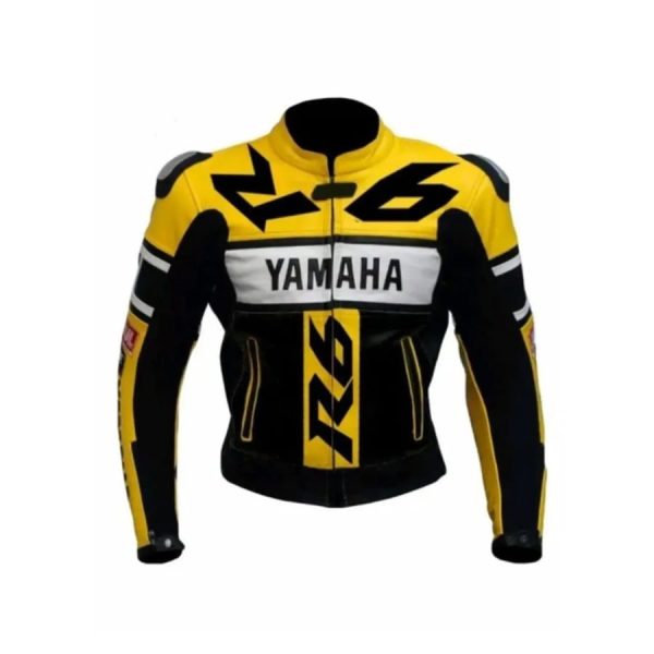 Yellow Yamaha R6 biker leather jackets