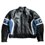 Blue black biker leather jackets