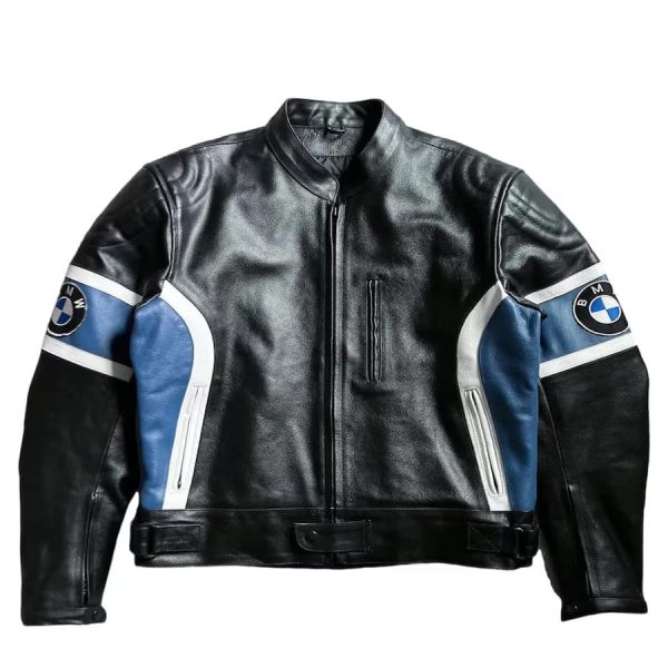 Blue black biker leather jackets