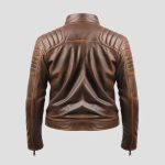 Men's Distressed Brown Leather Street Motorcycle Racing Jacket – CE Armor - Image 2