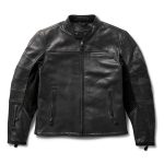 Black Waxed Cowhide Motorcycle Racing Jacket – Bomber Style - CE Armor Pockets